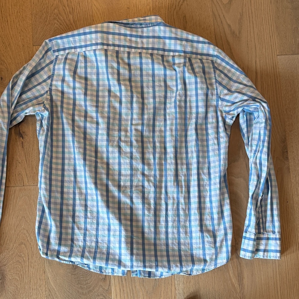 J. Crew Light Blue and White Striped Casual Shirt - Picture 3 of 3